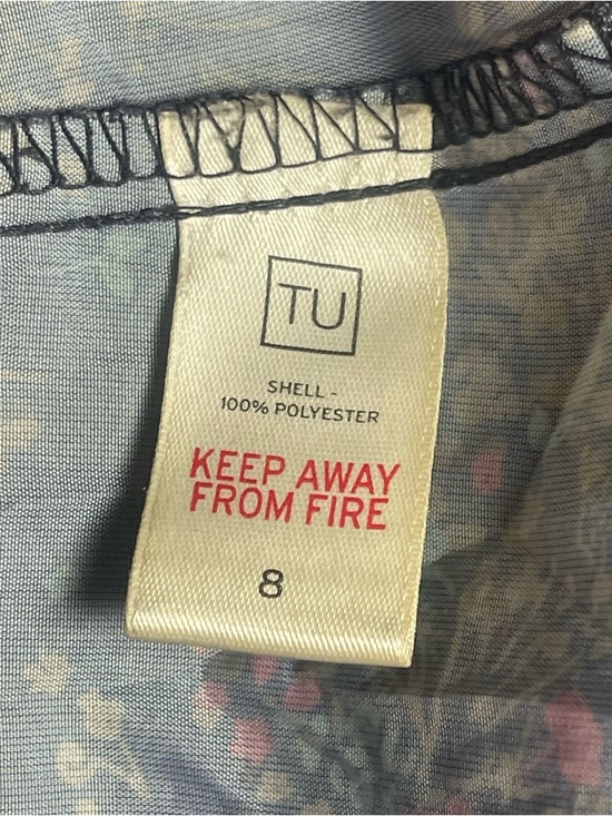 TU Sainsbury's Navy Ditsy Floral Hooded Anorak Raincoat Jacket Size 8 Fairycore - Picture 11 of 14